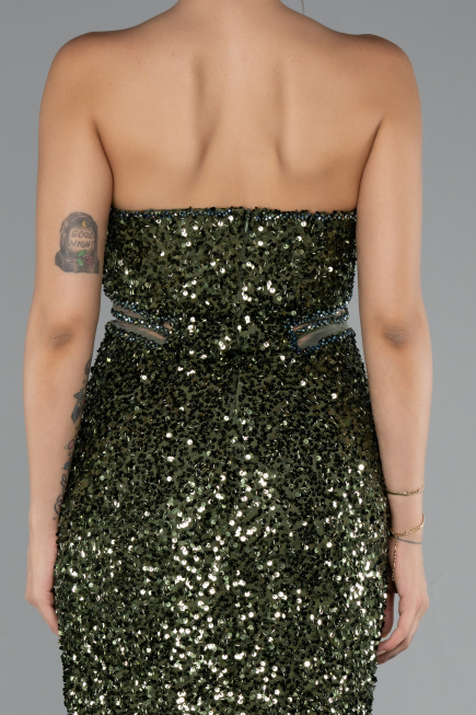 Long Olive Drab Evening Dress ABU5185