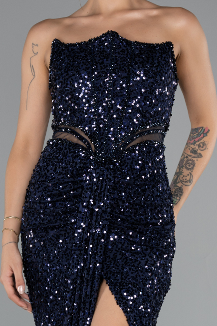 Long Navy Blue Evening Dress ABU5185