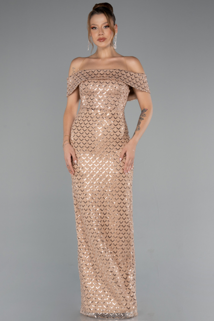 Long Gold Evening Dress ABU5186