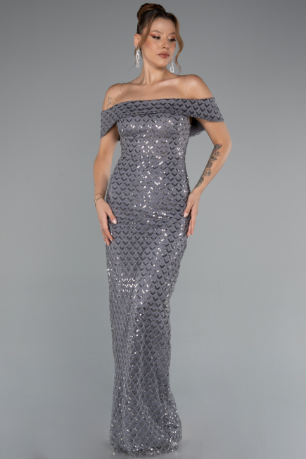 Long Grey Evening Dress ABU5186