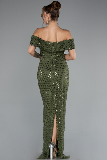 Long Olive Drab Evening Dress ABU5186