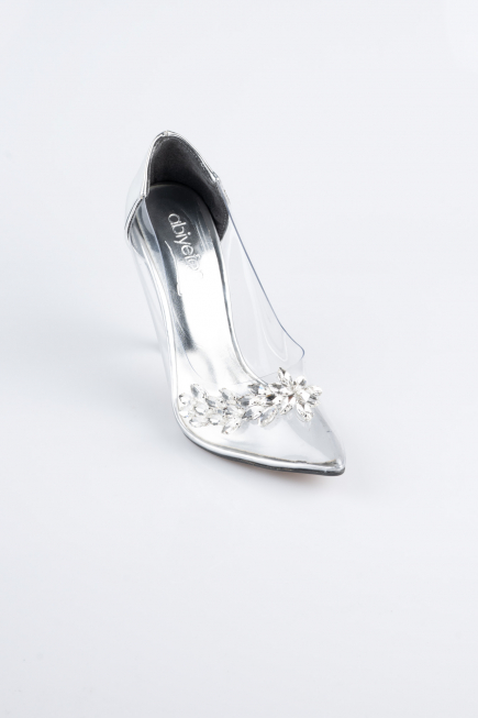 Silver Patent Leather Evening Shoe AB1150