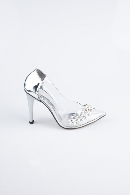 Silver Patent Leather Evening Shoe AB1150