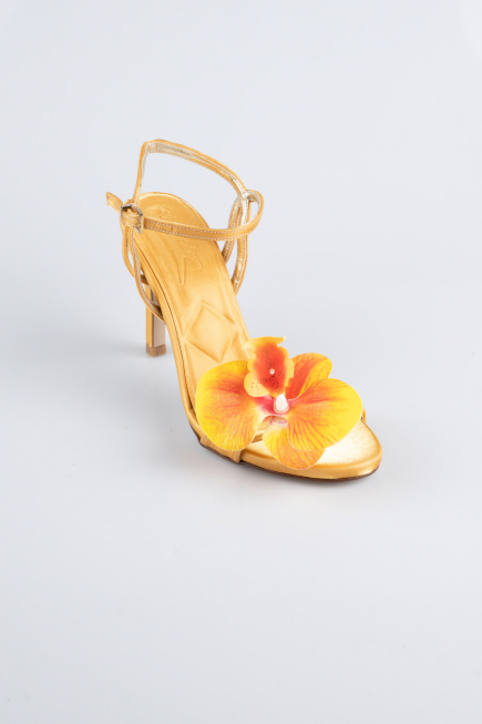 Yellow Satin Evening Shoe AB1151