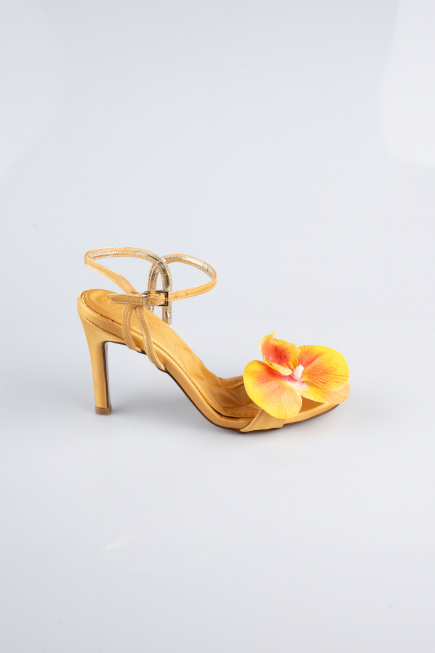 Yellow Satin Evening Shoe AB1151