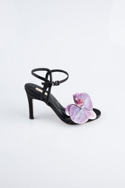 Black Satin Evening Shoe AB1151