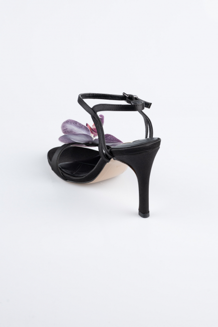 Black Satin Evening Shoe AB1151