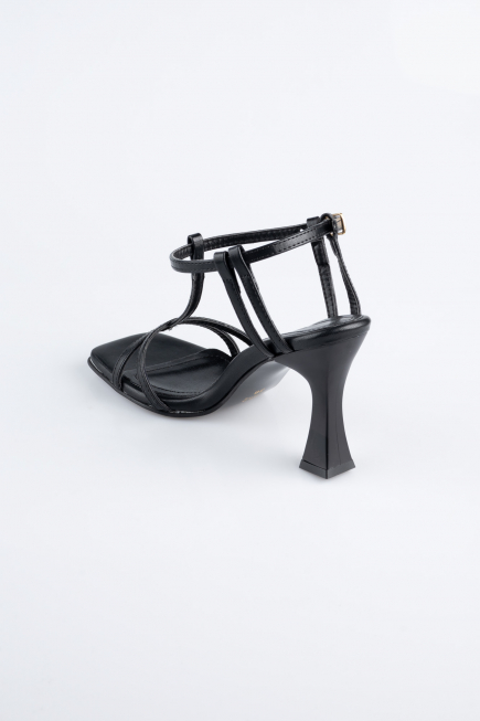 Black Leather Evening Shoe AB1153