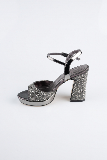 Platinum Beaded Evening Shoe AB1154