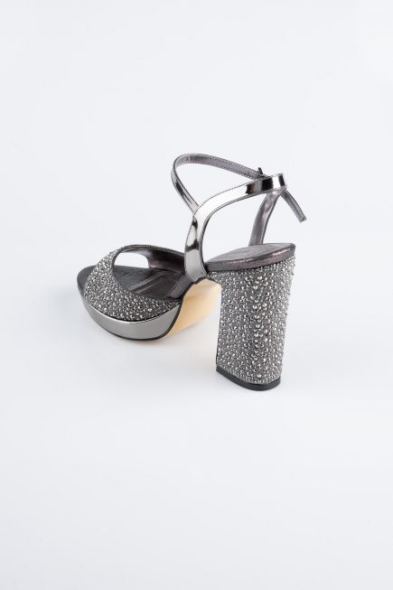 Platinum Beaded Evening Shoe AB1154
