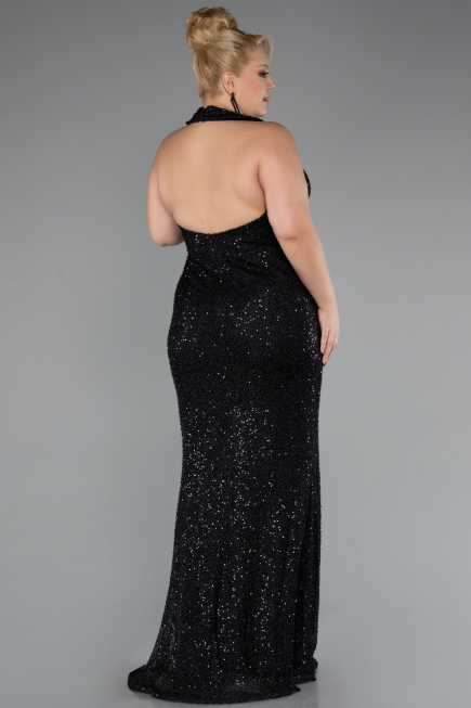 Long Black Scaly Evening Dress ABU5209