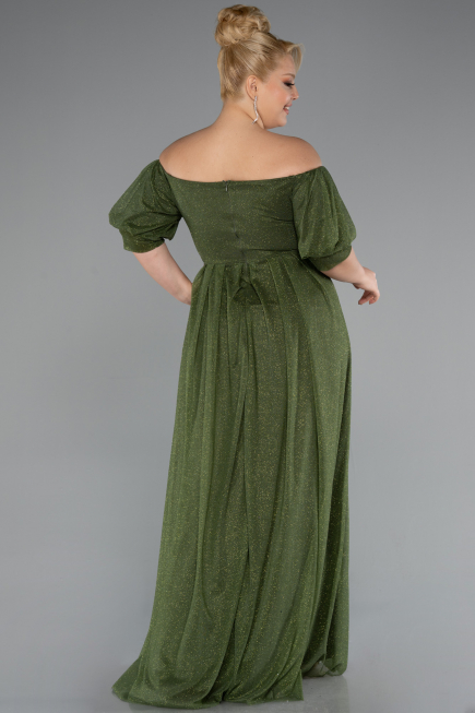 Olive Drab Long Plus Size Evening Dress ABU3615