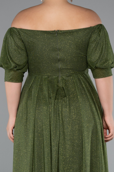 Olive Drab Long Plus Size Evening Dress ABU3615