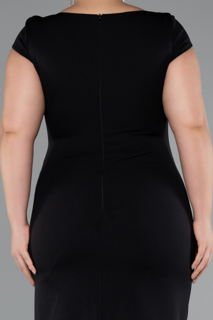Black Midi Plus Size Party Dress ABK2340