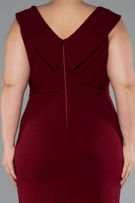 Midi Burgundy Plus Size Party Dress ABK2422