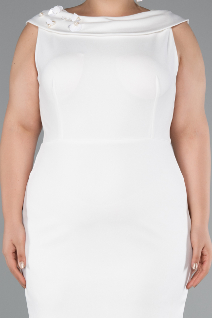 Midi White Plus Size Party Dress ABK2422