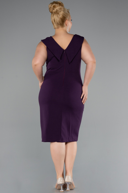 Midi Purple Plus Size Party Dress ABK2422