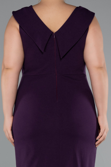 Midi Purple Plus Size Party Dress ABK2422