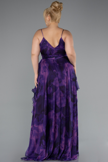 Long Purple Plus Size Evening Dress ABU5211