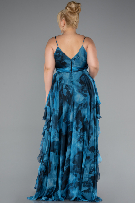 Long Oil Green Plus Size Evening Dress ABU5211