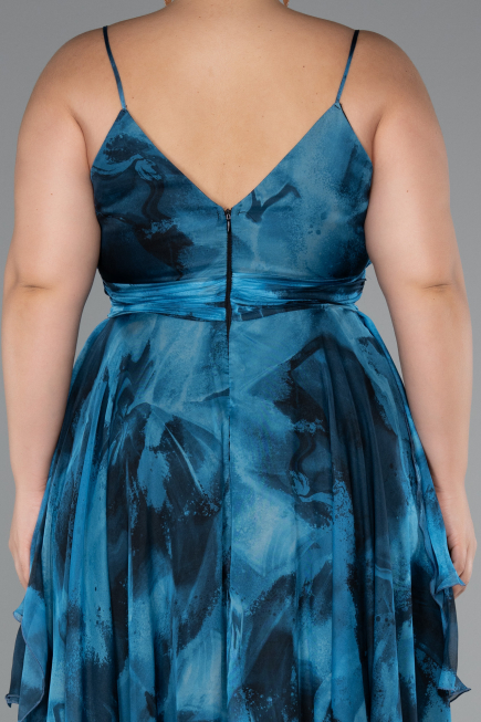 Long Oil Green Plus Size Evening Dress ABU5211