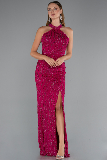Long Fuchsia Evening Dress ABU5213