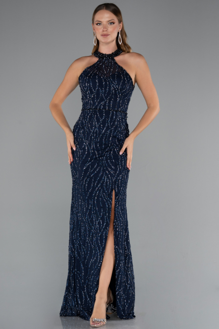 Long Navy Blue Evening Dress ABU5213