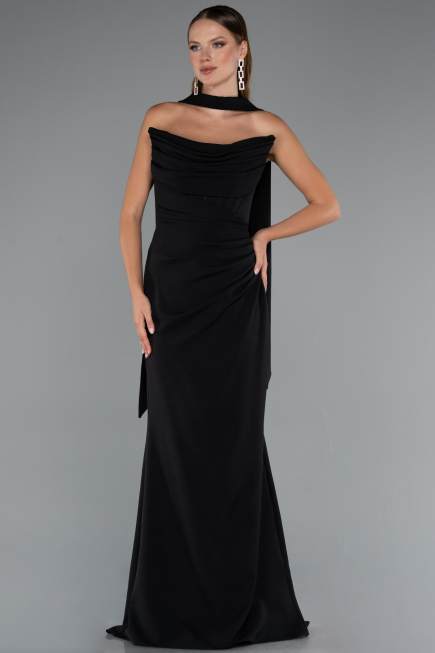 Long Black Prom Gown ABU5216