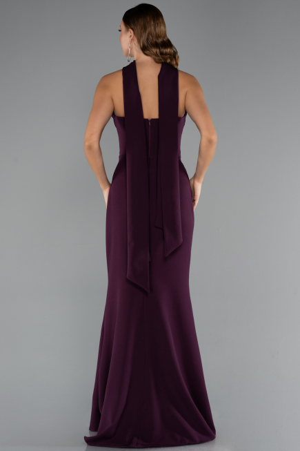 Long Cherry Colored Prom Gown ABU5216