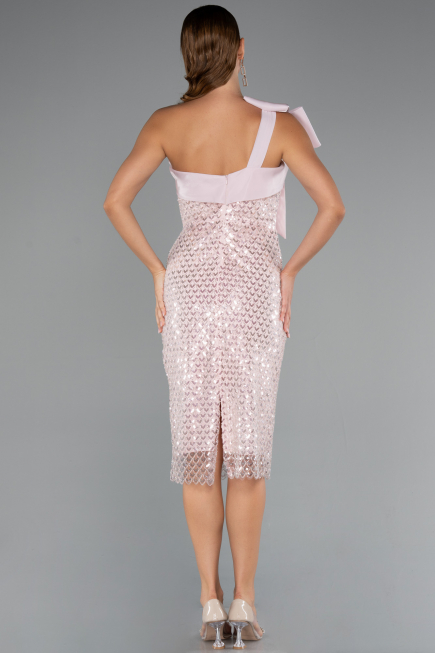Midi Powder Color Beaded Party Dress ABK2424