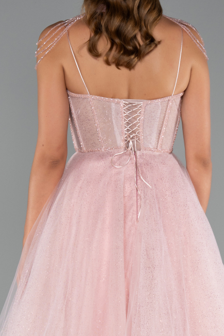 Long Powder Color Special Design Engagement Dress ABU5220