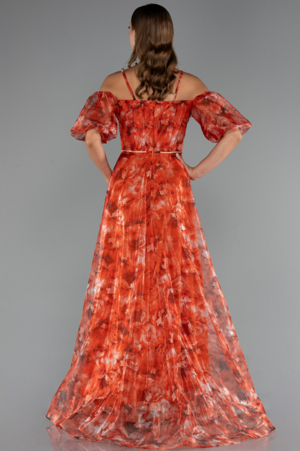 Long Orange Evening Dress ABU5221
