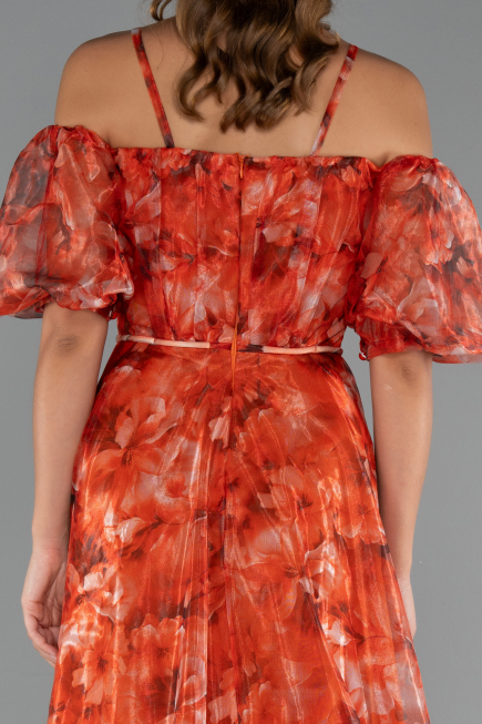 Long Orange Evening Dress ABU5221