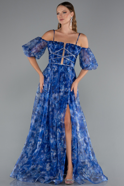 Long Sax Blue Evening Dress ABU5221