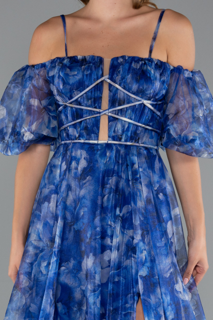 Long Sax Blue Evening Dress ABU5221