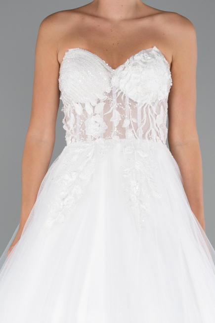 Long White Wedding Dress ABG154