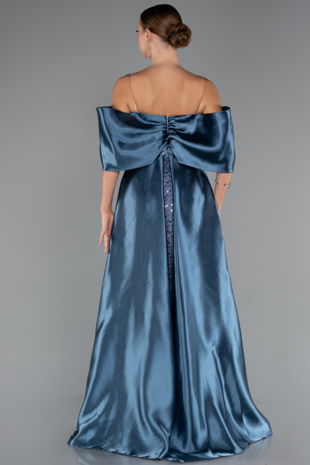 Long Indigo Beaded Evening Dress ABU5234