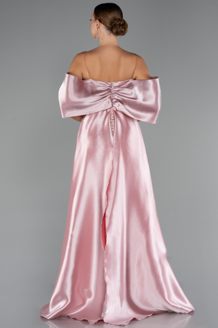Long Powder Color Beaded Evening Dress ABU5234