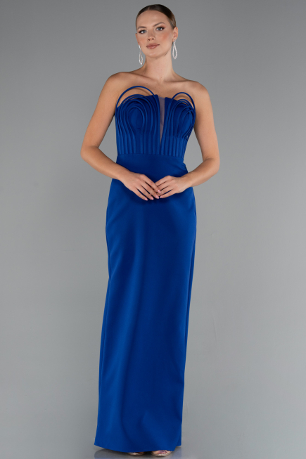 Long Sax Blue Evening Gown ABU5235
