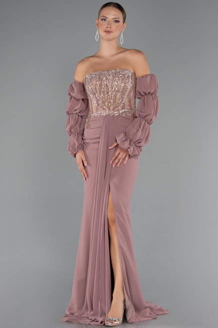 Long Onion Skin Chiffon Evening Dress ABU5241