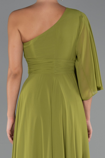 Long Pistachio Green Chiffon Prom Gown ABU5259