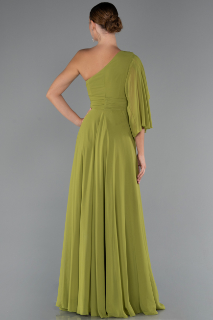 Long Pistachio Green Chiffon Prom Gown ABU5259