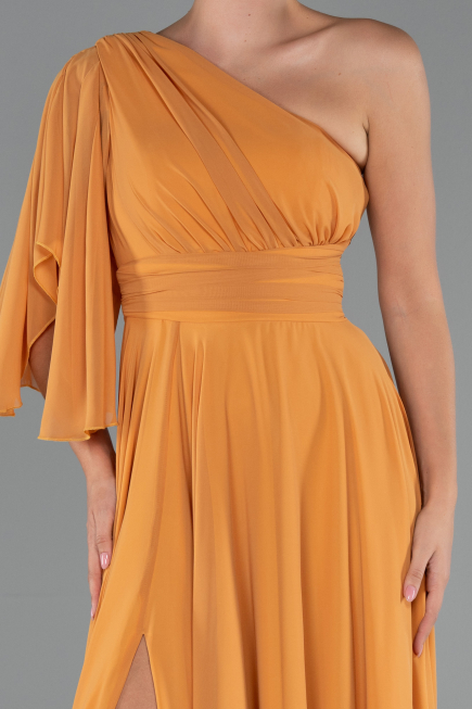 Long Orange Chiffon Prom Gown ABU5259