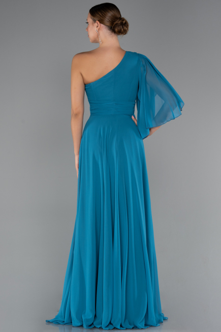 Long Oil Green Chiffon Prom Gown ABU5259