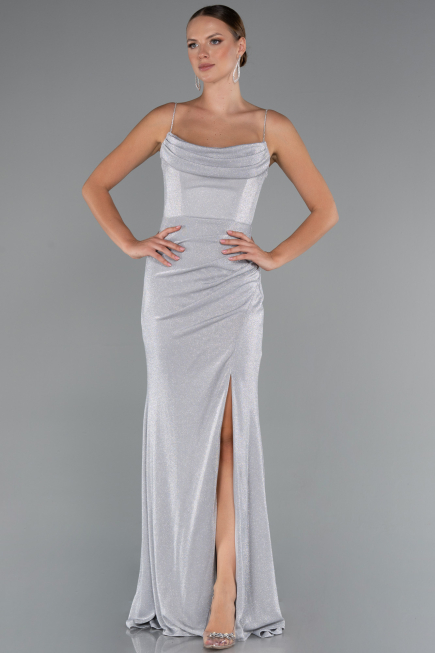 Long Grey Prom Gown ABU5245