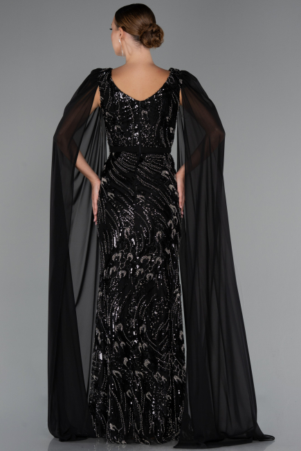 Long Black Beaded Evening Dress ABU5248