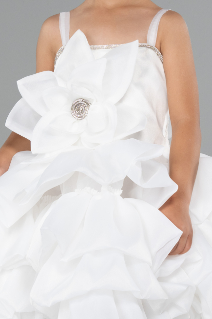 Short White Girl Dress ABK2433