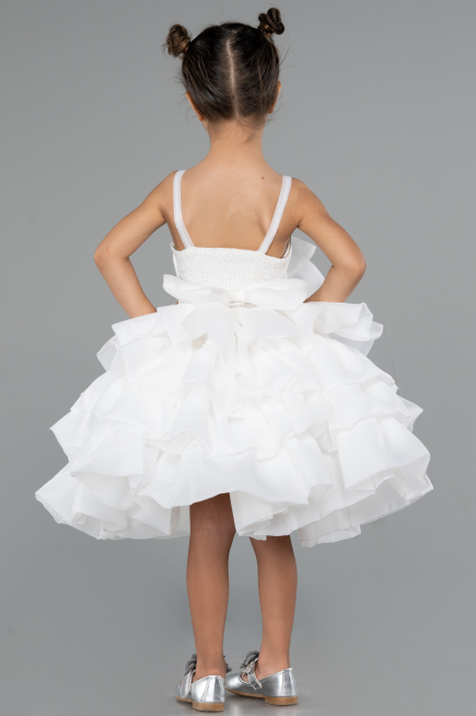 Short White Girl Dress ABK2433