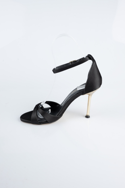 Black Satin Evening Shoe ABS1155
