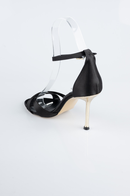 Black Satin Evening Shoe ABS1155